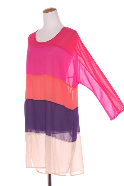 AUGUSTINE - Colourblock chiffon dress! 12