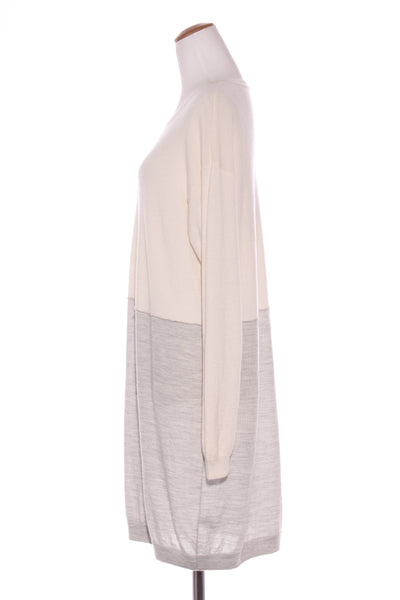 WITCHERY - Wool + alpaca knit dress - Cream/grey! 14