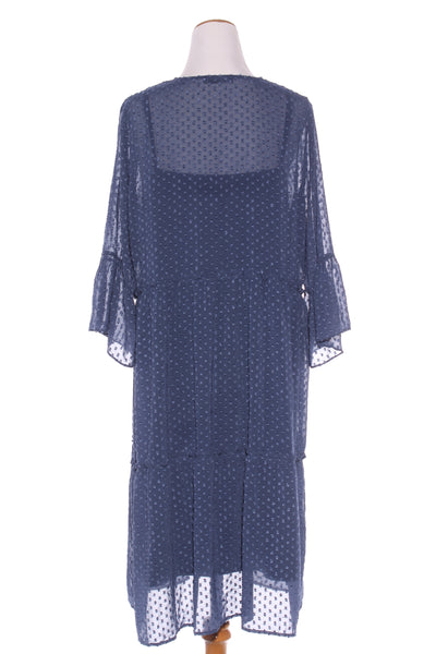 GLOSS - Navy tufted flare sleeve dress! 16