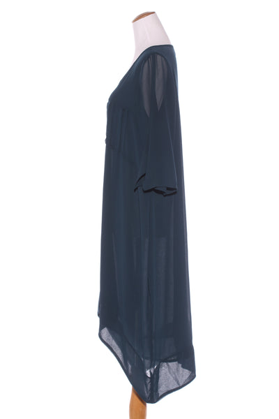 CHOCOLAT (NZ) Lined chiffon midi dress - Teal green! 16