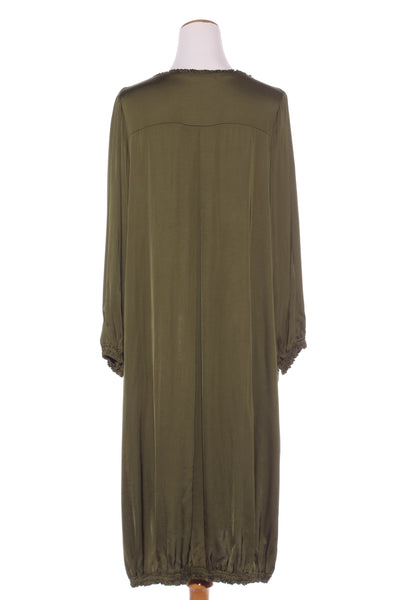 BRIARWOOD (NZ) Viscose satin midi dress + pockets! 14