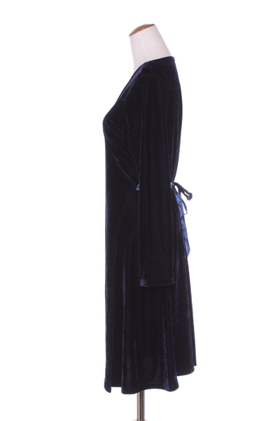 Navy plush velvet wrap dress! 12