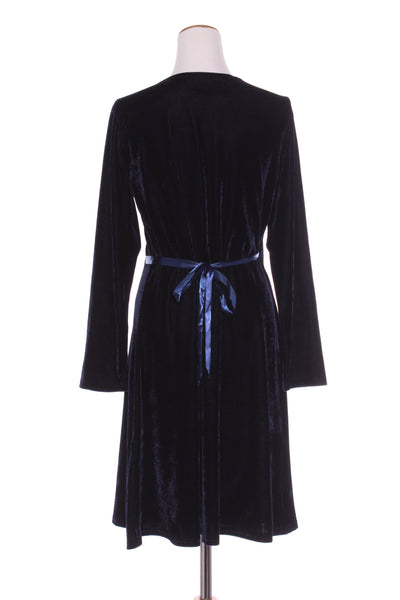 Navy plush velvet wrap dress! 12