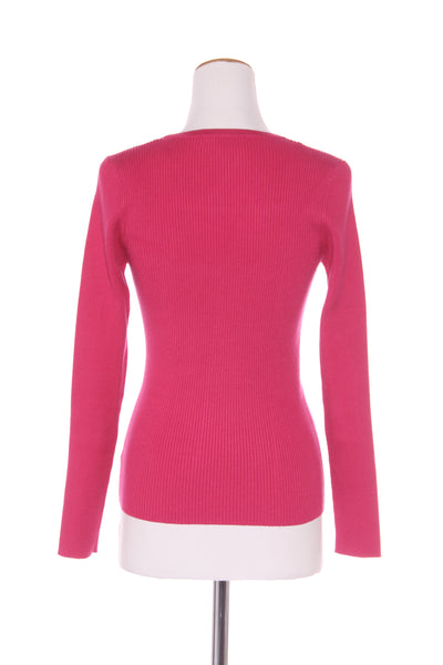 DECJUBA - Rib knit Henley top - Cerise! 10-12