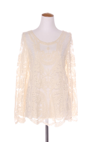 RANDOM - Cream embroidered mesh top! 14
