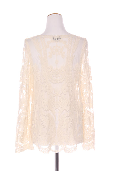 RANDOM - Cream embroidered mesh top! 14