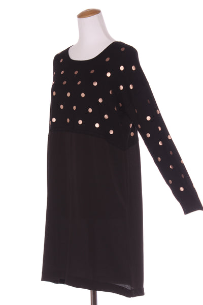 WHISTLE - Gold spot knit splice dress! 10