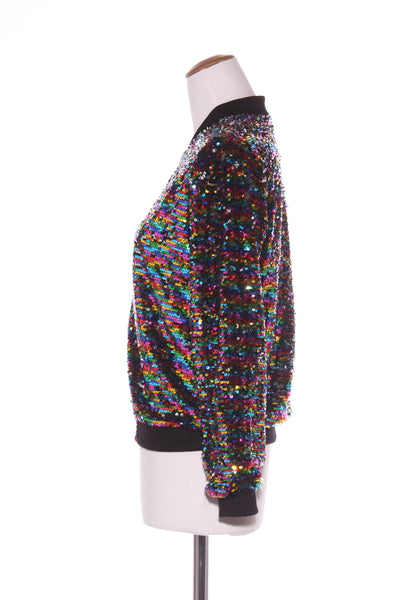 No label - Rainbow sequin bomber jacket! 10-12