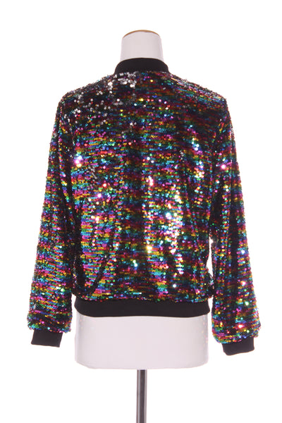 No label - Rainbow sequin bomber jacket! 10-12