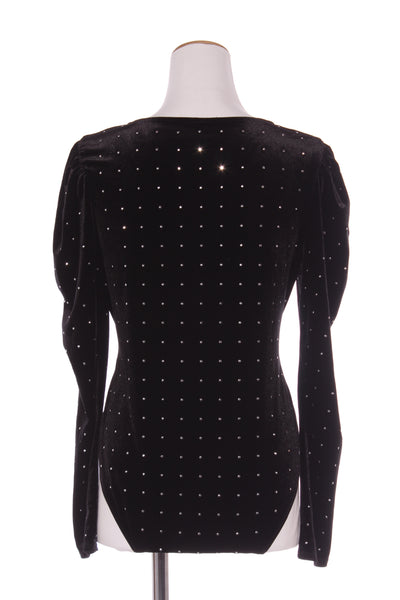 H&M - Embellished velvet puff sleeve bodysuit! 14