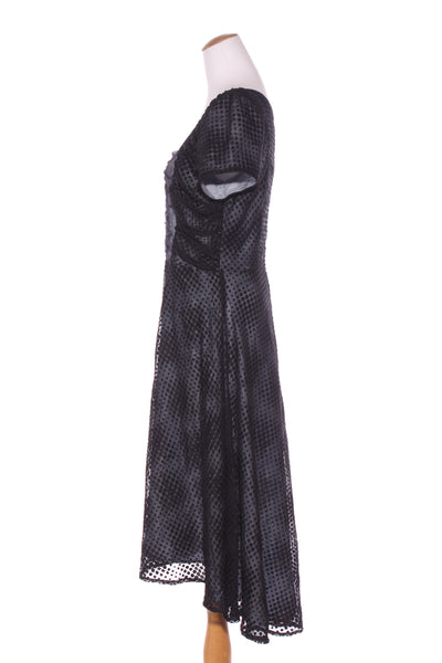 ANNAH S (NZ) Burnout spot lined dress! 14