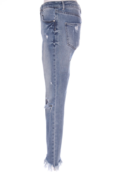 DECJUBA - Distressed angle hem jeans! 10