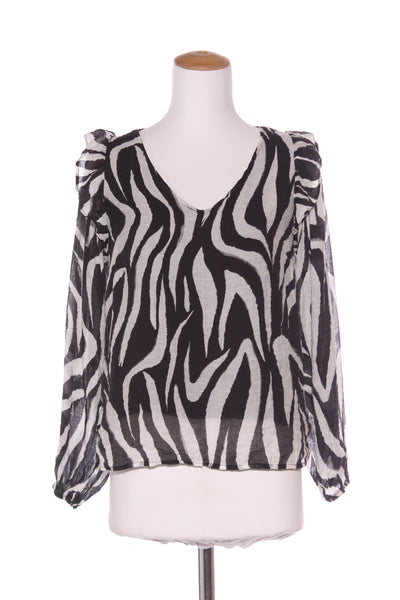 ADORNE - Zebra print frill detail blouse! 8