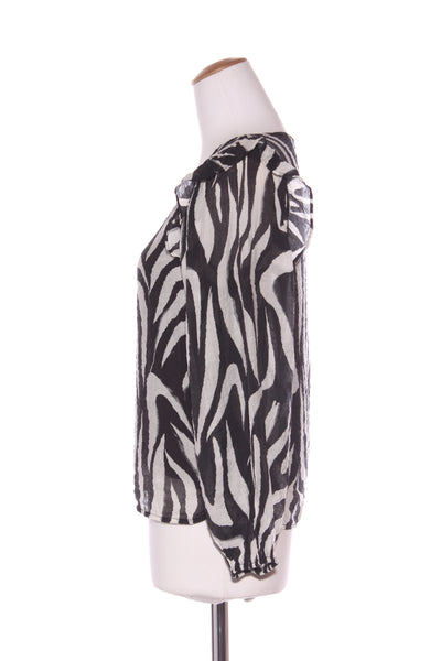 ADORNE - Zebra print frill detail blouse! 8