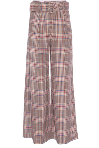 MAX - Plaid belted wide leg pant! 10