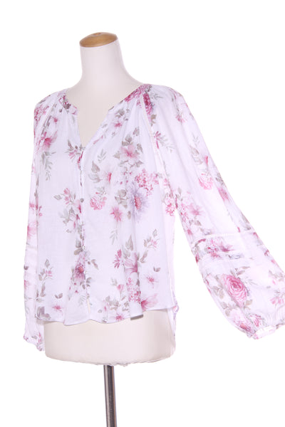 JUST JEANS - Floral linen blend billow sleeve blouse! 10-12