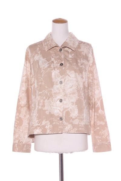 DG2 DIANE GILMAN - Soft denim jacket - Beige floral! 14-16