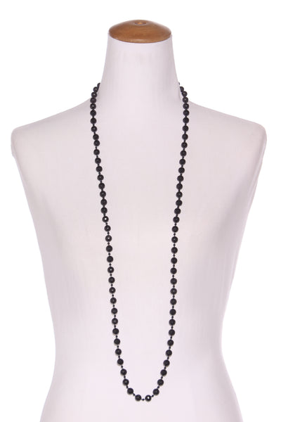 Faceted black bead necklace!