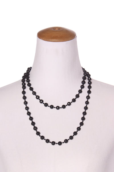 Faceted black bead necklace!