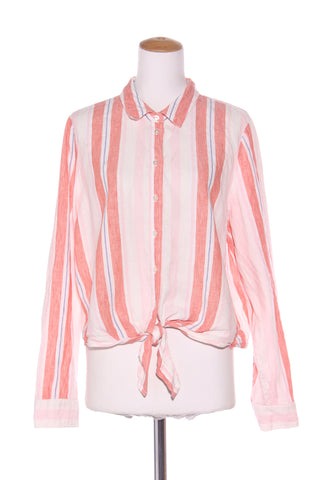 ZEST - Tie front linen stripe shirt! 18
