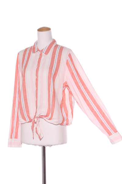 ZEST - Tie front linen stripe shirt! 18
