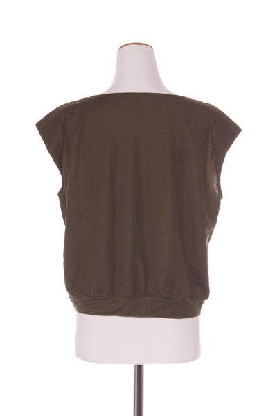 REPERTOIRE (NZ) "Hero" padded shoulder top - Khaki! 14