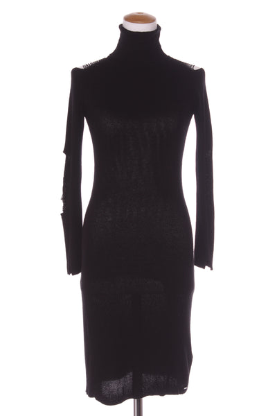DIESEL (ITA) Distressed sleeve fine rib knit dress! 10-12