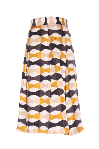 KATE SPADE - Retro print box pleat silk skirt! 8