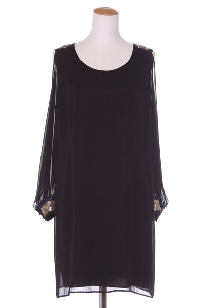 DAVID POND (NZ) Sequin trim lined chiffon dress! 16