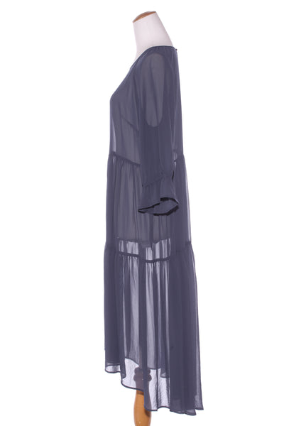 HARRÏE & SAM (NZ) Tiered chiffon midi dress - Steel grey! 12