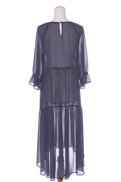 HARRÏE & SAM (NZ) Tiered chiffon midi dress - Steel grey! 12