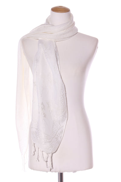 Butterfly + floral fringed scarf!