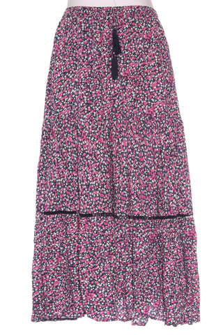 LITTLE PARTY DRESS - Magenta floral midi skirt! 12