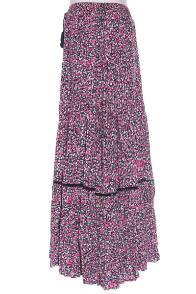 LITTLE PARTY DRESS - Magenta floral midi skirt! 12