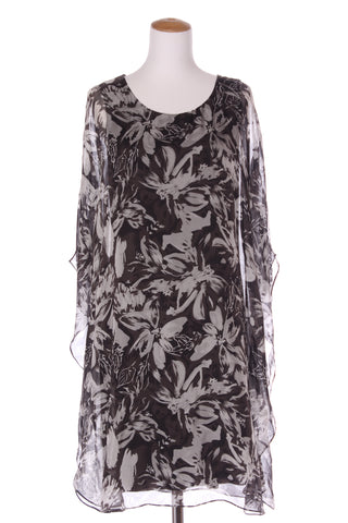 BLUE ILLUSION - Silk lined kaftan dress! 10-12