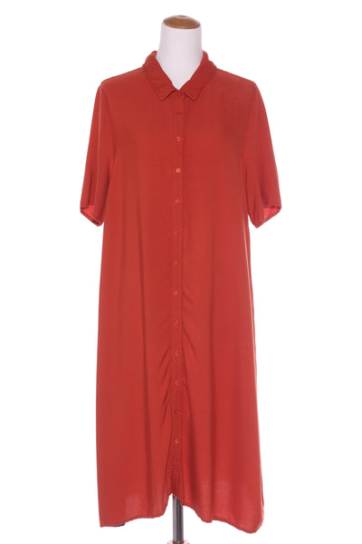PQ - Rayon shirt dress/duster - Rust orange! 14-16