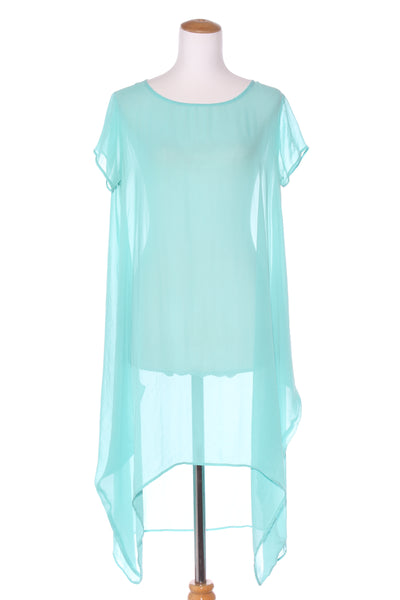 REPERTOIRE (NZ) "Tattoo" sheer dress - Sea foam! 8-12