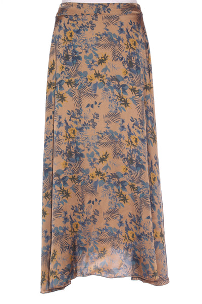 JOHANNA (ITA) Viscose satin floral maxi skirt! 8-10