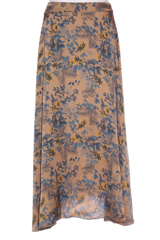 JOHANNA (ITA) Viscose satin floral maxi skirt! 8-10