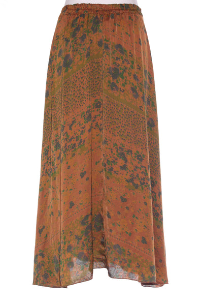 JOHANNA (ITA) Viscose satin floral maxi skirt! 8-10