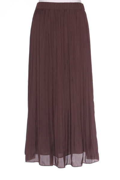 WITCHERY - Chocolate pleated satin maxi skirt! 8