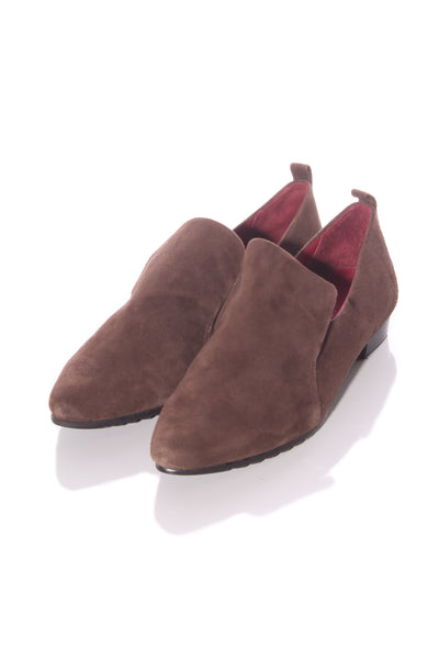 VALERIA GROSSI - Chocolate suede leather loafers! 39
