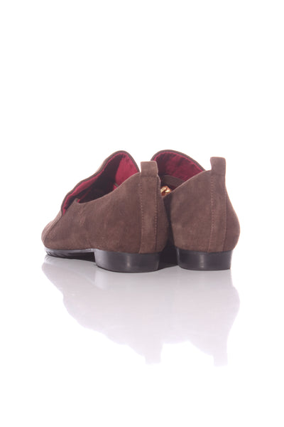 VALERIA GROSSI - Chocolate suede leather loafers! 39
