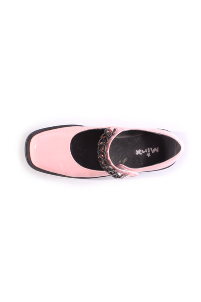 MINX "Mary Chain" pink patent shoes! 38