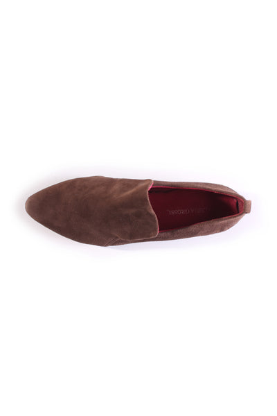 VALERIA GROSSI - Chocolate suede leather loafers! 39