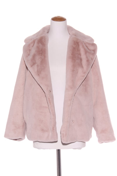 H&M - Blush faux fur jacket! 14-16