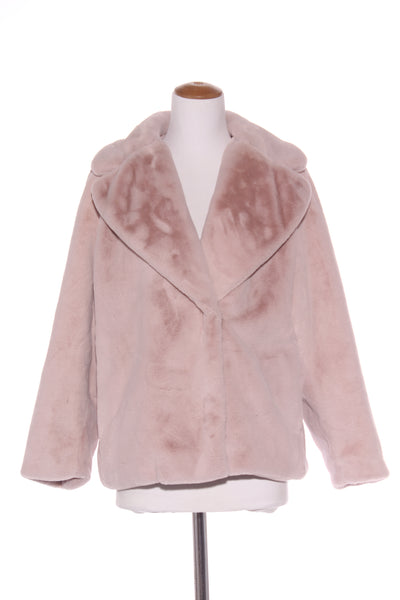 H&M - Blush faux fur jacket! 14-16