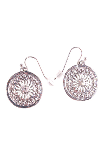 NEW - Embellished metal disc earring!