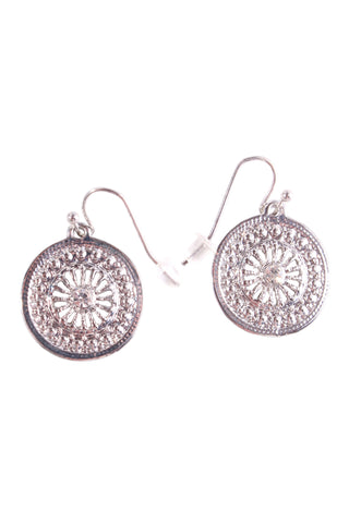 NEW - Embellished metal disc earring!