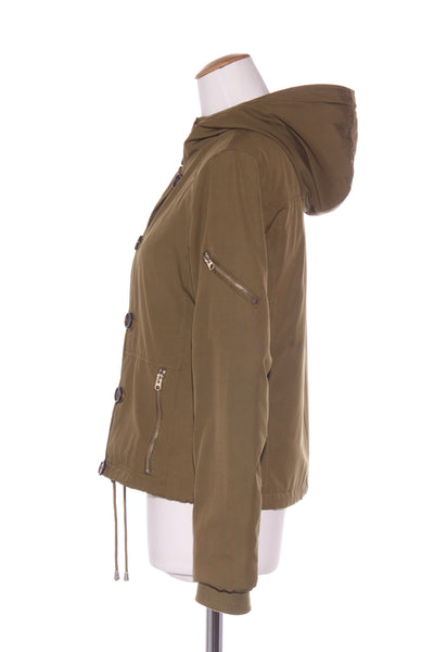 TOPSHOP - Khaki hooded jacket! 8-10